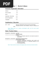 Doctor CV Template