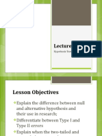 Lecture 3 - Hypothesis Testing