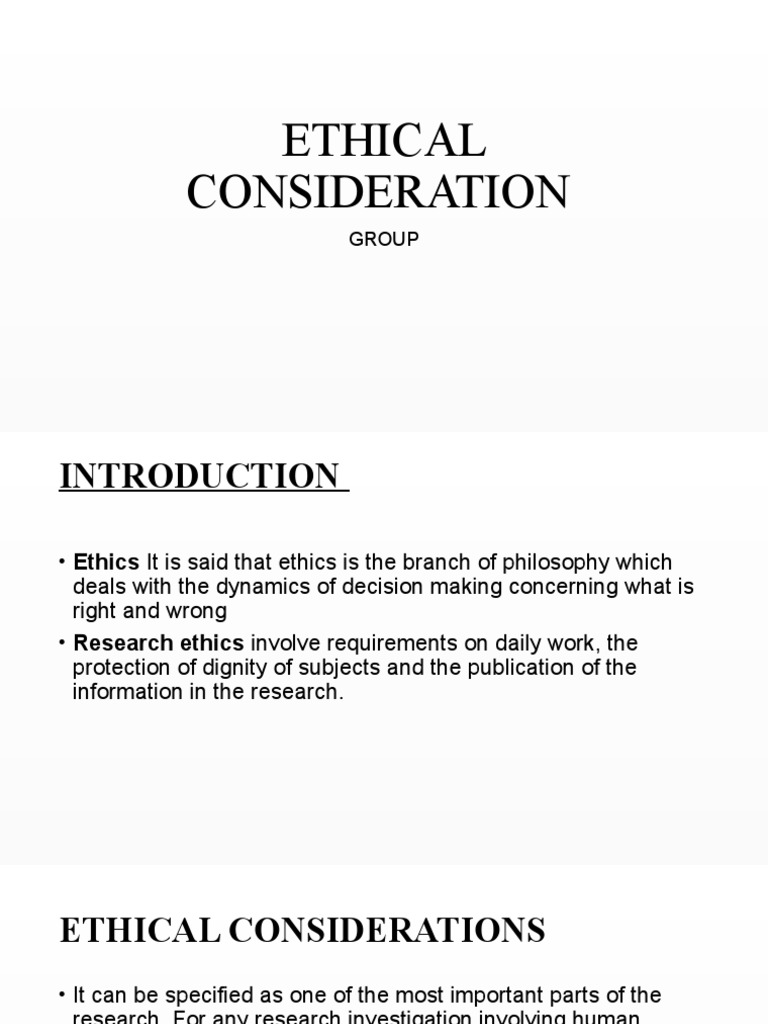 Ethical Considerations in Research | PDF | Medical Ethics | Informed ...