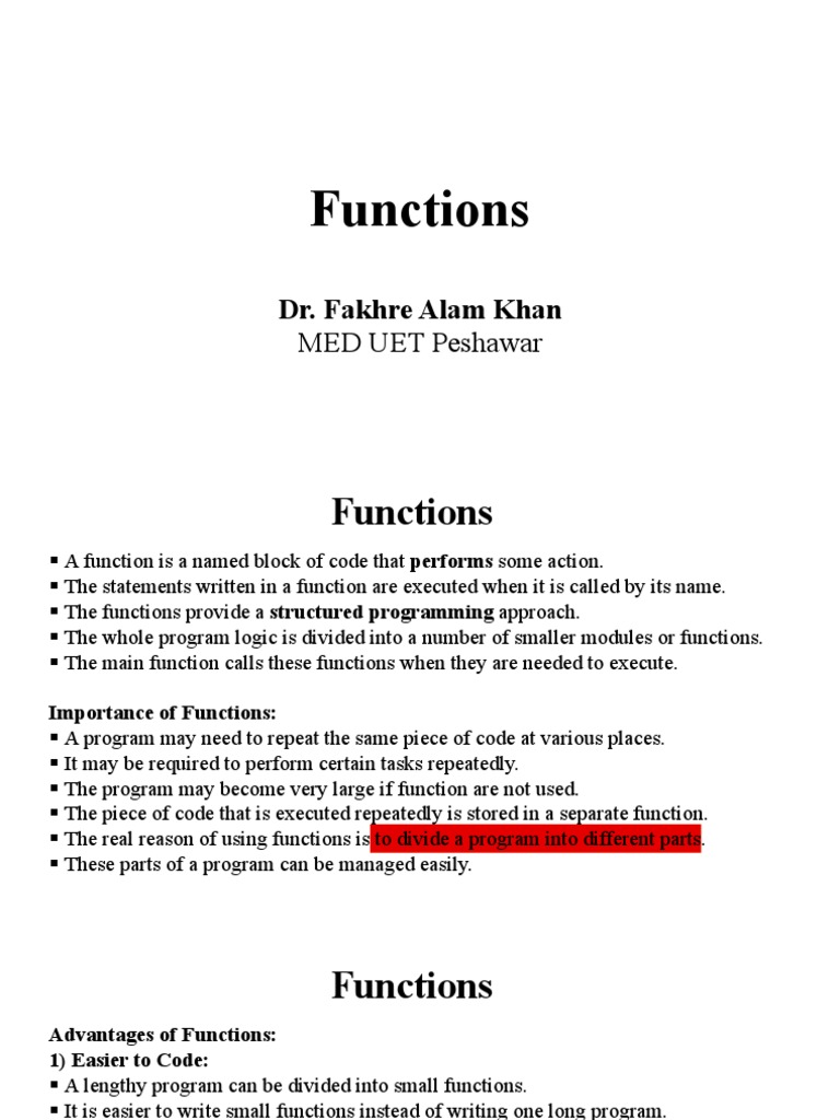 C++ Functions Guide for Beginners | PDF | Parameter (Computer ...