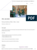Prensas Excêntricas 25ton+ 15ton + 12ton - Equipamentos e mobiliário - Parque Rodrigo Barreto, Arujá 718453830 _ OLX