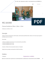 Prensas Excêntricas 25ton+ 15ton + 12ton - Equipamentos e Mobiliário - Parque Rodrigo Barreto, Arujá 718453830 - OLX