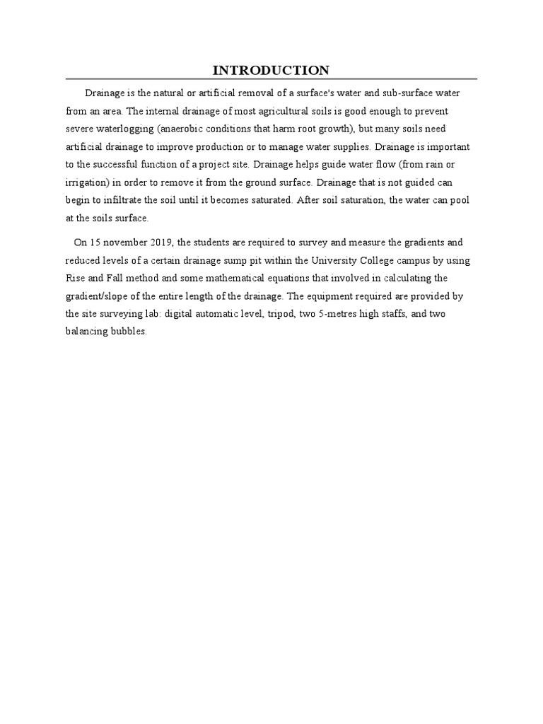 Site Surveying Report 3 Docx Drainage Slope