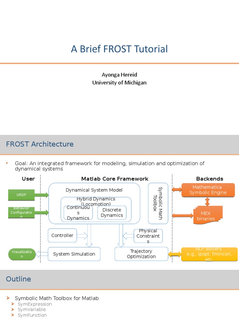 FROST Tutorial by Ayonga Hereid | PDF | Matlab | Mathematical Optimization