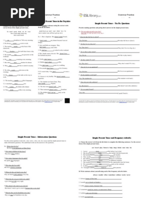 grammar practice worksheets simple present from pdf grammatical tense e books