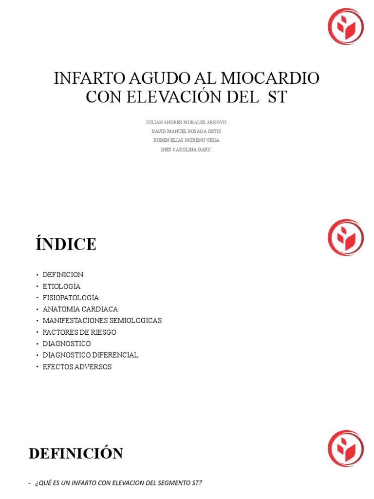 Infarto Agudo Al Miocardio Con Elevación Del ST | PDF | Infarto de ...