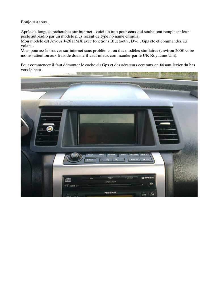 Tuto Remplacement Autoradio Murano 1 PDF | PDF | Biens ...