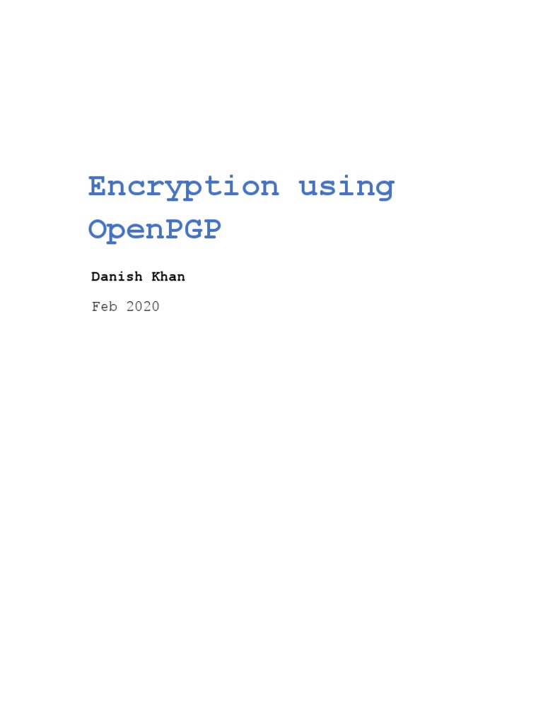 OpenPGP Encryption Guide | PDF | Public Key Cryptography | Encryption