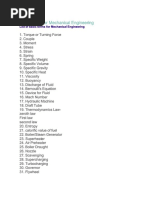 Basic Terms For Mechanical Engineering