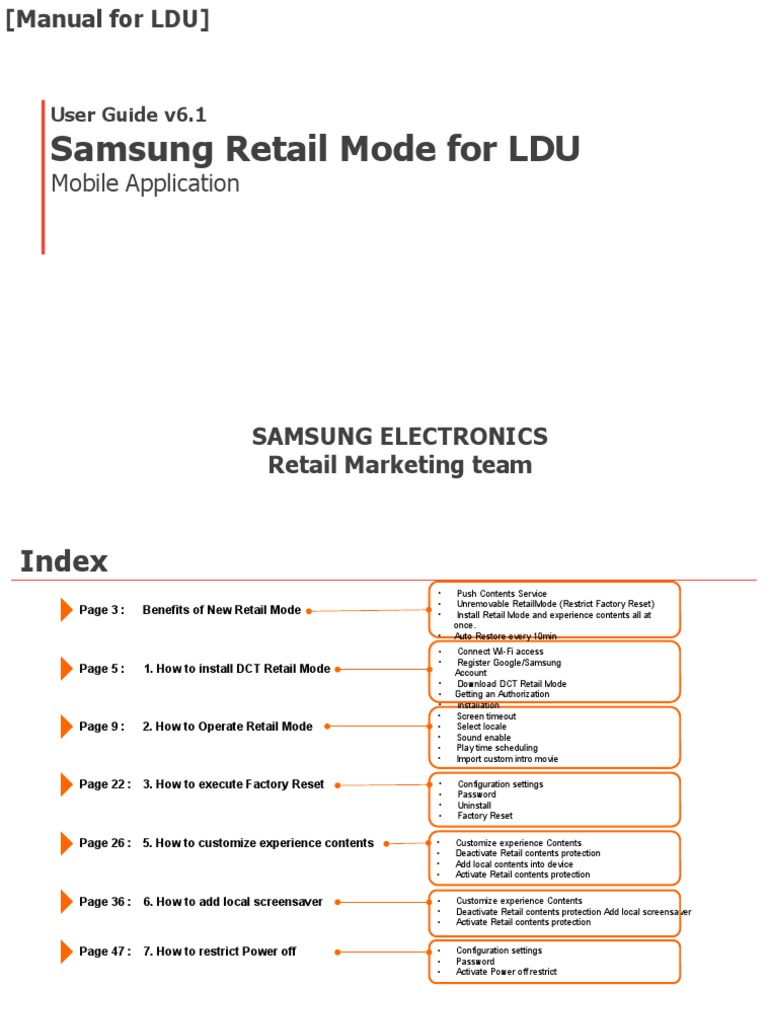 Samsung Retail Mode Password Guide PDF Mobile App Wi Fi