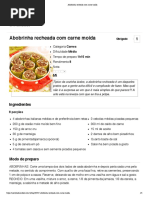 Abobrinha recheada com carne moída