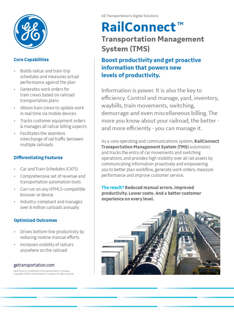 GE Transportation TMS 20161014 PDF | PDF | Rail Transport | Train
