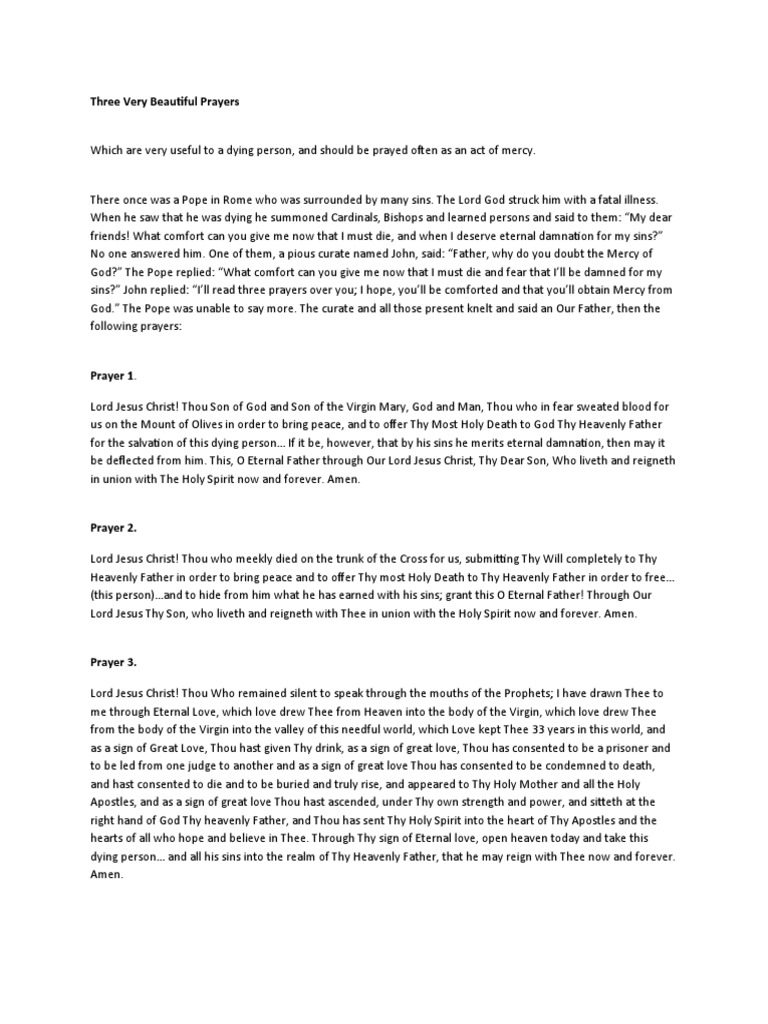 Three Beautiful Prayers for the Dying PDF God The Father