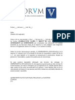 Carta suspensión 5 días empleado alteración