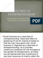Seed Bed of Entrepreneurship
