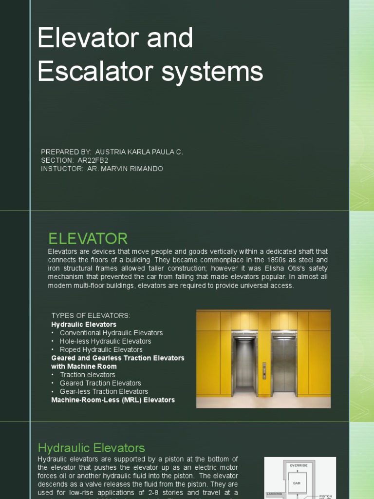 Elevators and Escalators Overview | PDF | Escalator | Elevator
