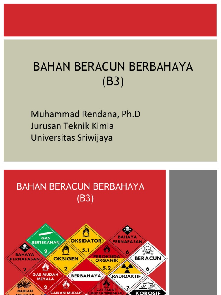 Definisi dan Klasifikasi Bahan B3 | PDF