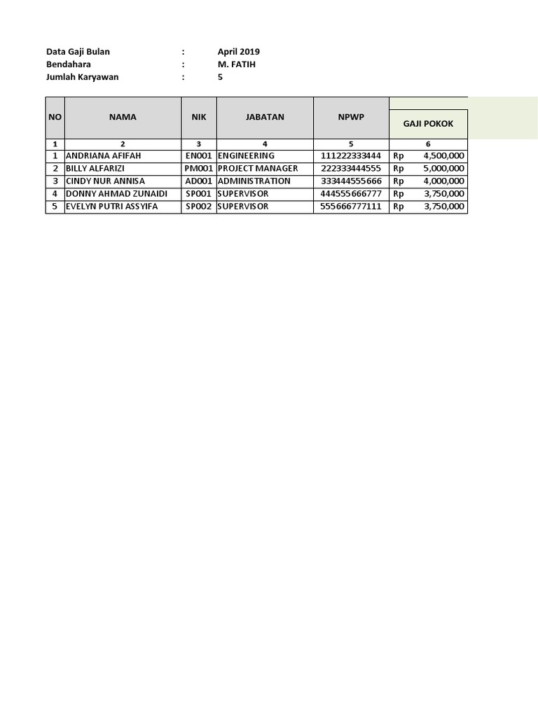 Slip Gaji With Macro Pdf Indonesian Rupiah