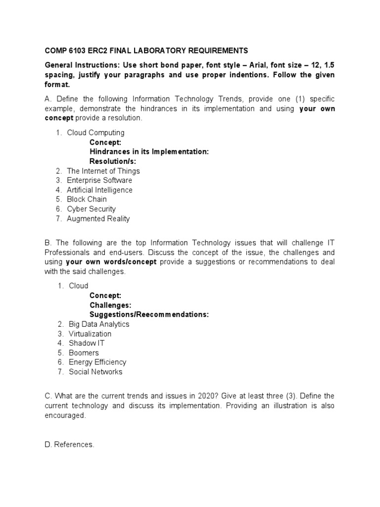 Comp 6103 Erc2 Final Laboratory Requirements PDF