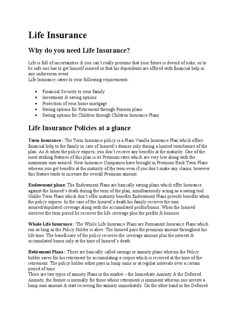 Life Insurance | PDF | Life Insurance | Insurance