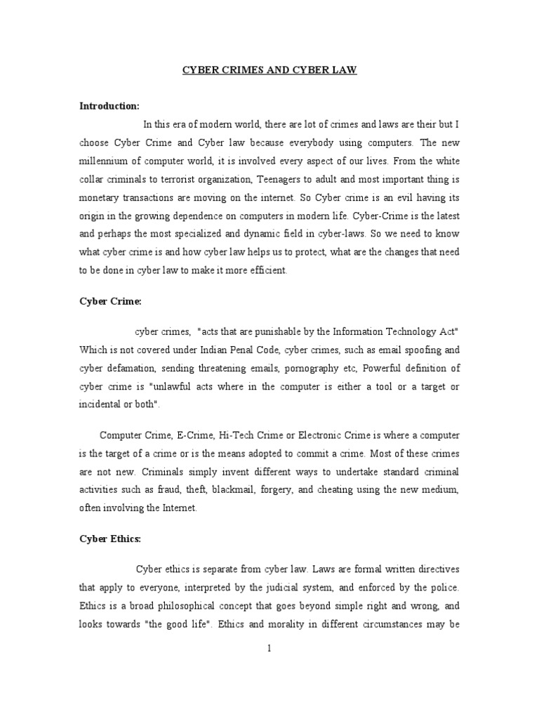 Cyber Crimes and Cyber Law | PDF | Cybercrime | Crime & Violence