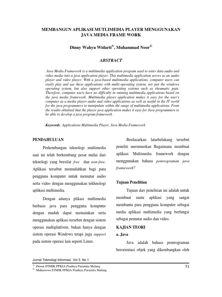 Aplikasi Multimedia Player Java | PDF | Teknologi & Rekayasa