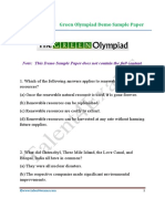 Free Green Olympiad Sample Paper PDF