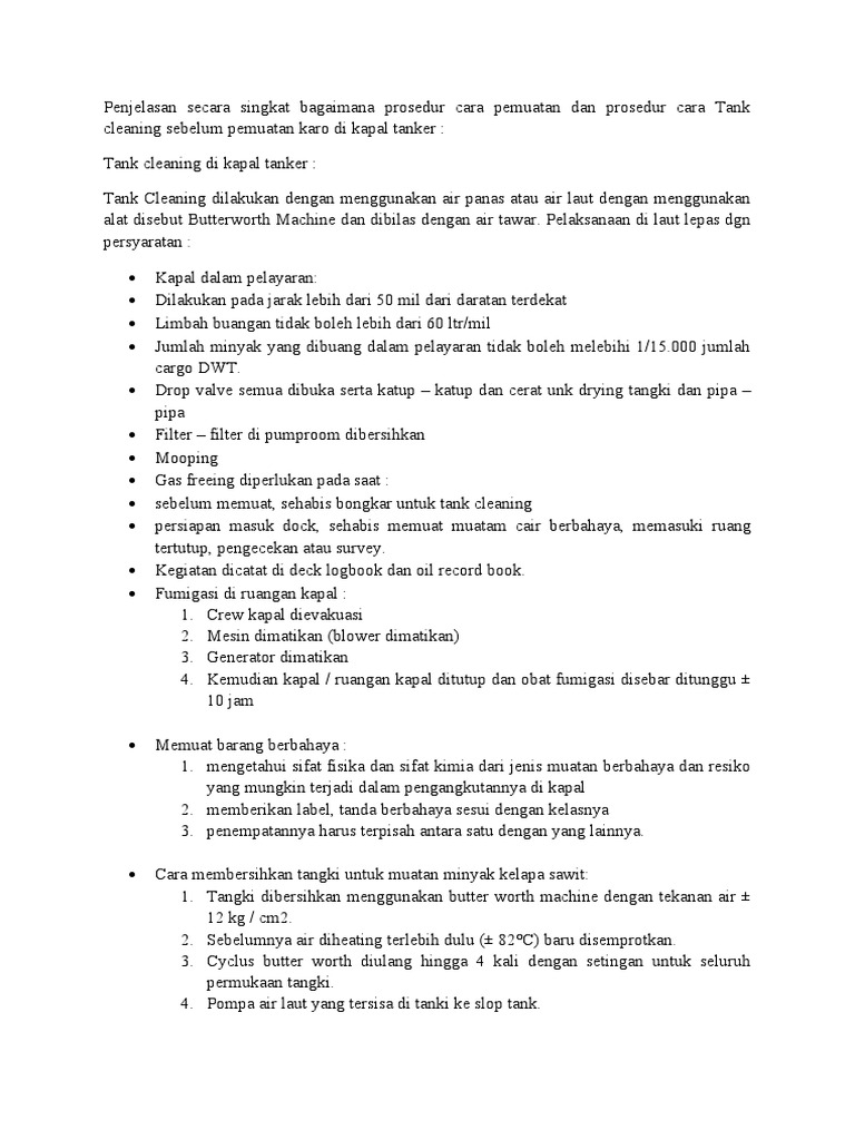 Prosedur Loading Unloading | PDF