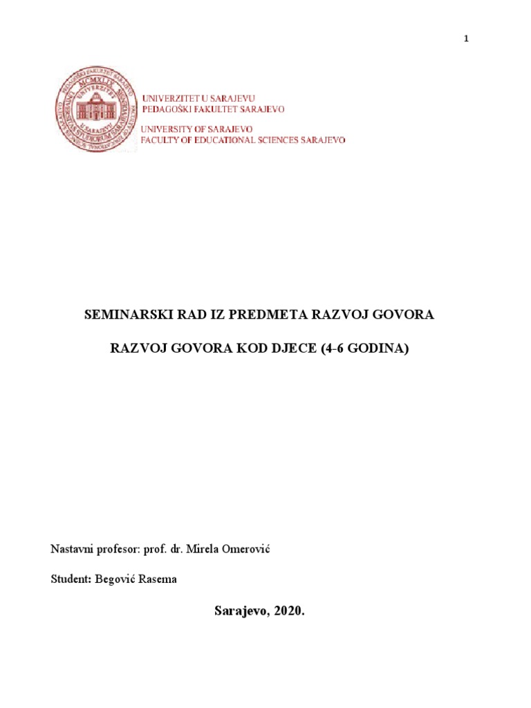 Razvoj Govora | PDF