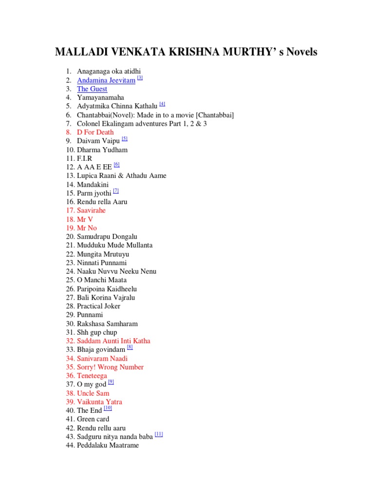Malladi-Novels PDF | PDF