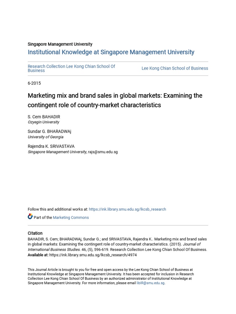 Marketing Mix Impact on Global Brand Sales | PDF | Brand | Marketing