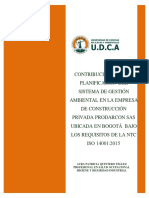Contribución para La Planificación Del SGA ISO 14001 - 2015 PDF