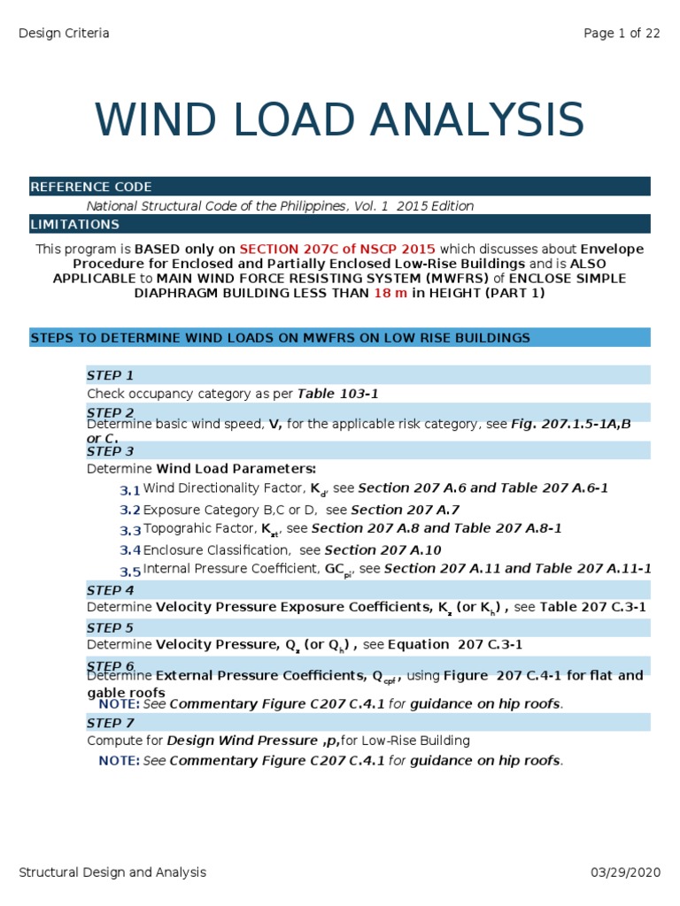 Wind Load Analysis (Envelope Method) | PDF | Pressure | Wall