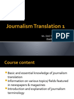 Journalism Translation 1 - ORIENTATION