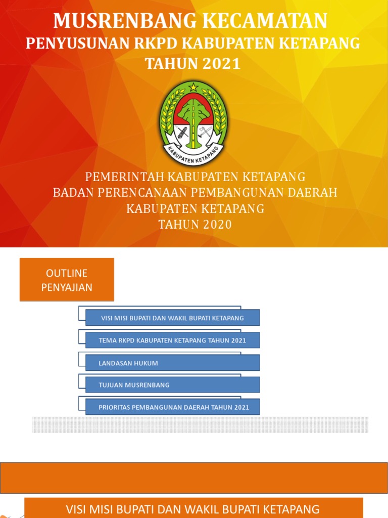 Tujuan dan Contoh RKPD Ketapang 2021 | PDF