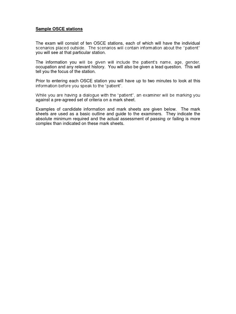 OSCE Exam Station Examples for Dental Nurses | PDF | Dentistry | Health ...