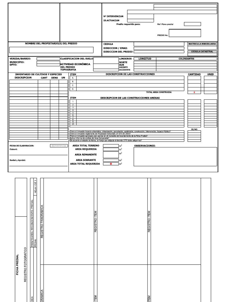 Ficha Predial PDF | PDF | Hormigón | Componentes