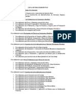 Lista de Procedimientos