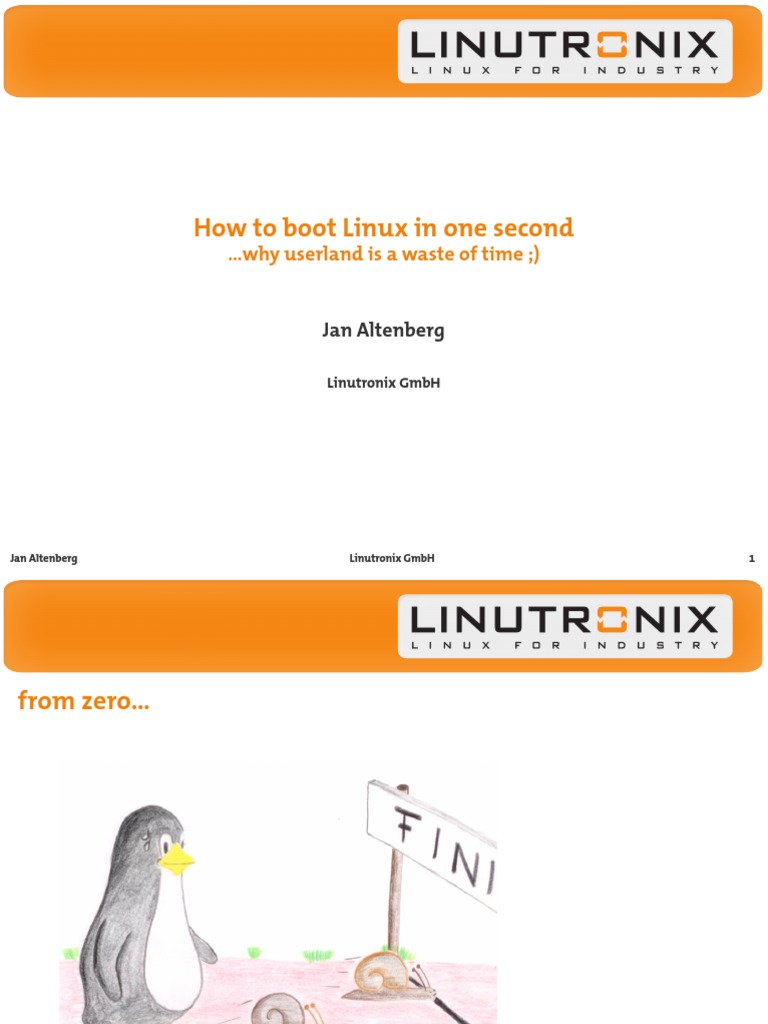 One-Second Linux Boot Optimization | PDF | Booting | Operating System ...