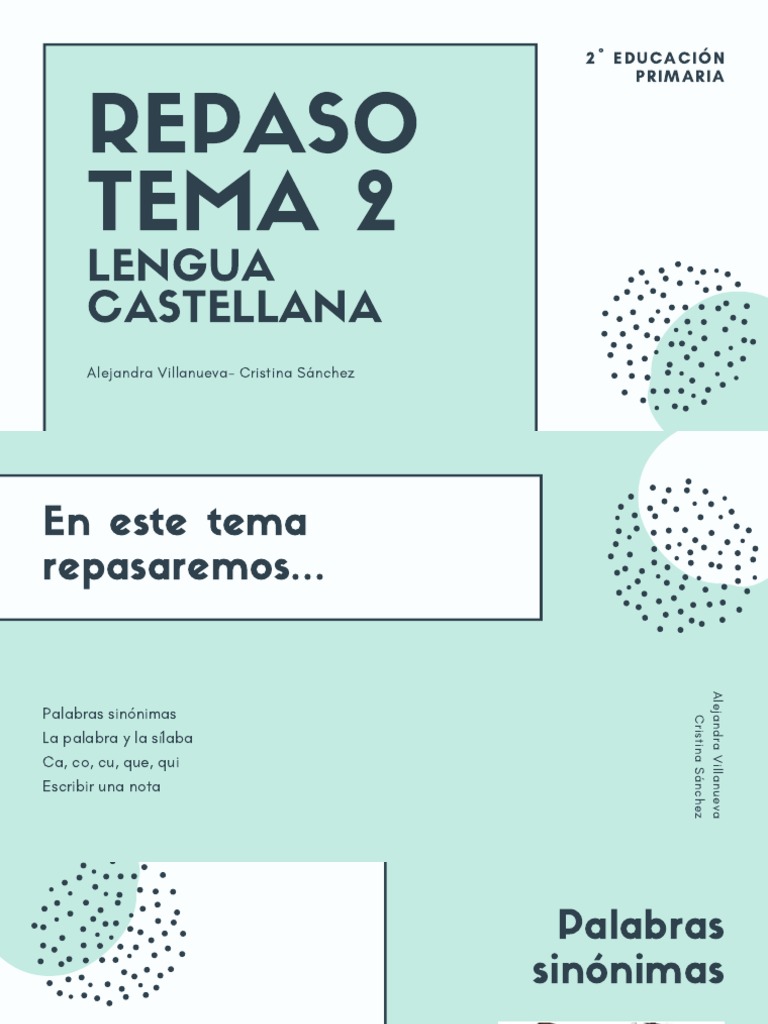 Repaso de Lengua Castellana 2º Primaria | PDF | Poesía
