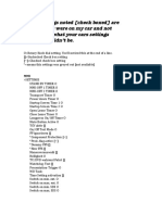 Car settings checklist