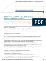 ORDONANȚA MILITARĂ Nr. 3 Din 24.03.2020 Privind Măsuri de Prevenire A Răspândirii COVID-19 - MINISTERUL AFACERILOR INTERNE PDF