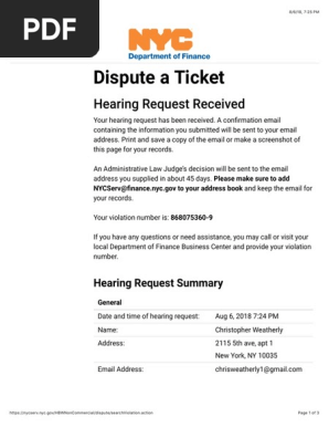 Dispute a Ticket
