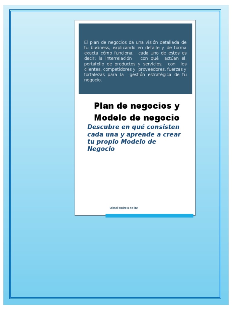 Guía para Crear un Plan de Negocios | PDF | Plan de negocios | Modelo ...