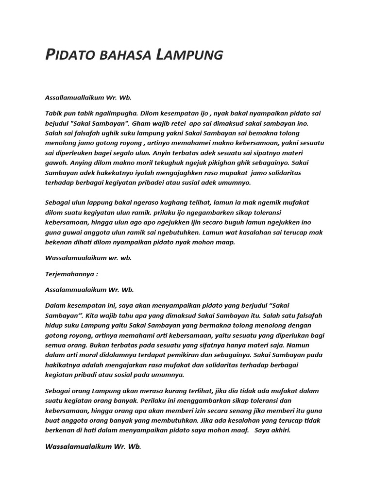 Pidato Bahasa Lampung PDF