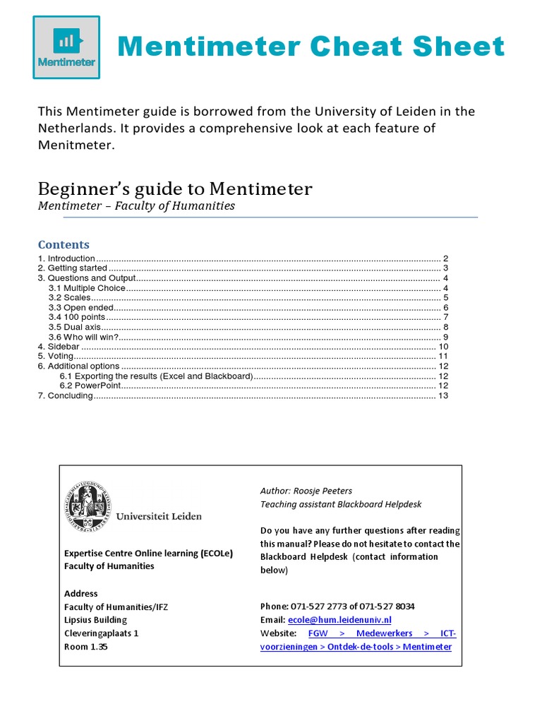 Mentimeter User Guide and Tips | PDF | Lecture | Web Page