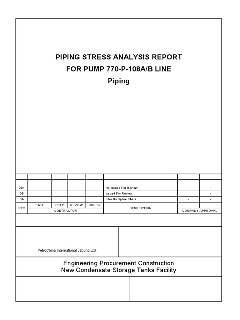 Piping Stress Analysis Report | PDF | Pipe (Fluid Conveyance ...