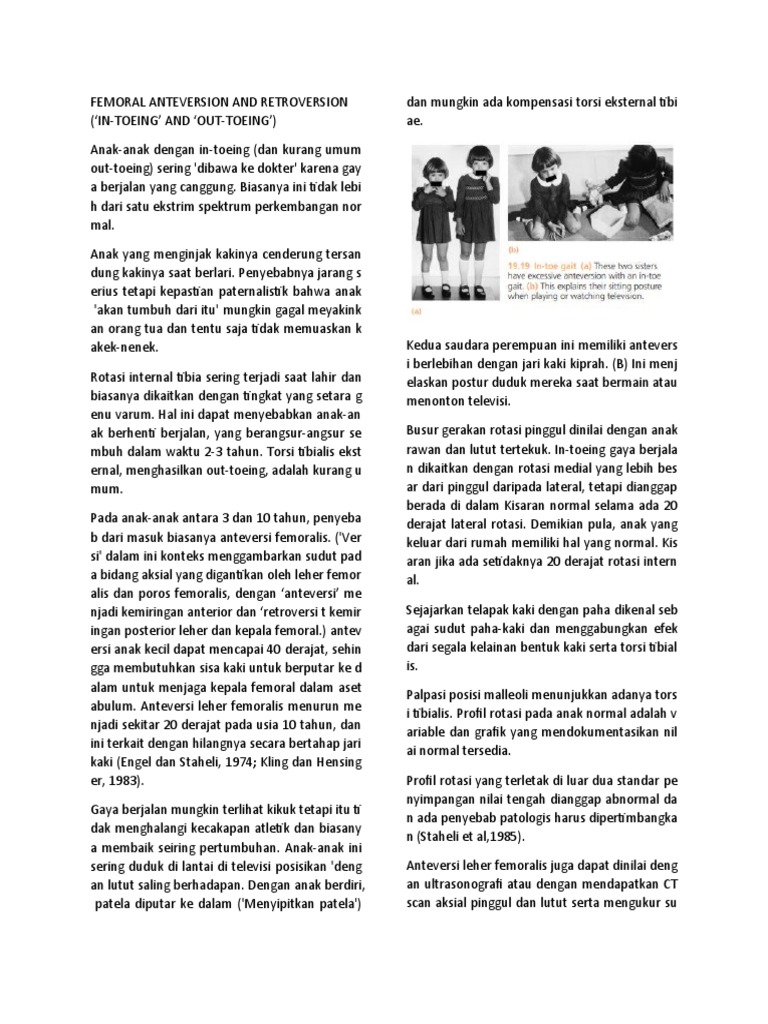 Femoral Anteversion and Retroversion | PDF