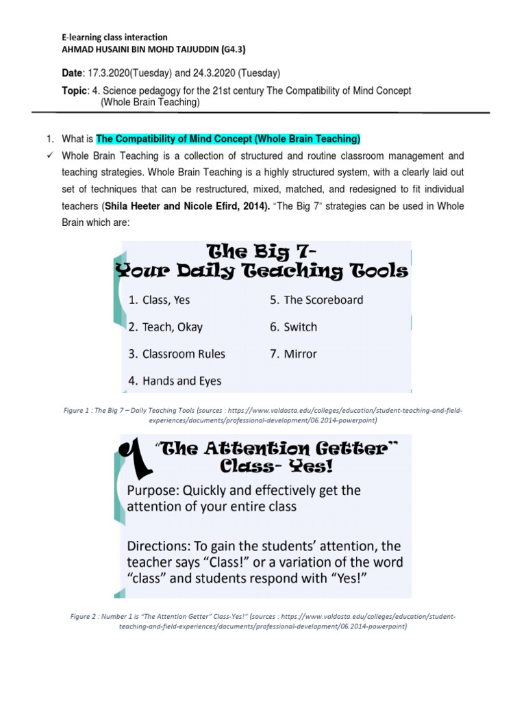 Whole Brain Teaching Strategies Explained | PDF | Lateralization Of ...