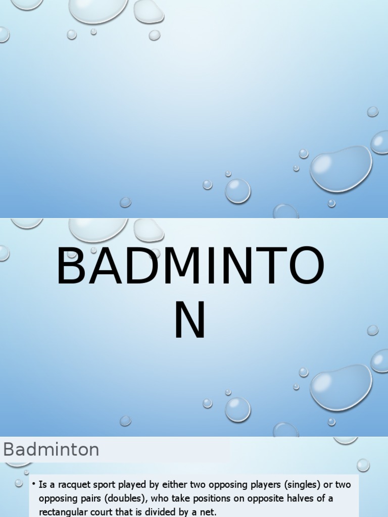Badminton Pdf Games Of Physical Skill Individual Sports